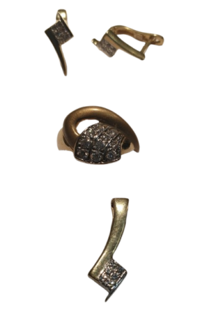 Pierścionek+kolczyki+wisior